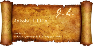 Jakoby Lilla névjegykártya